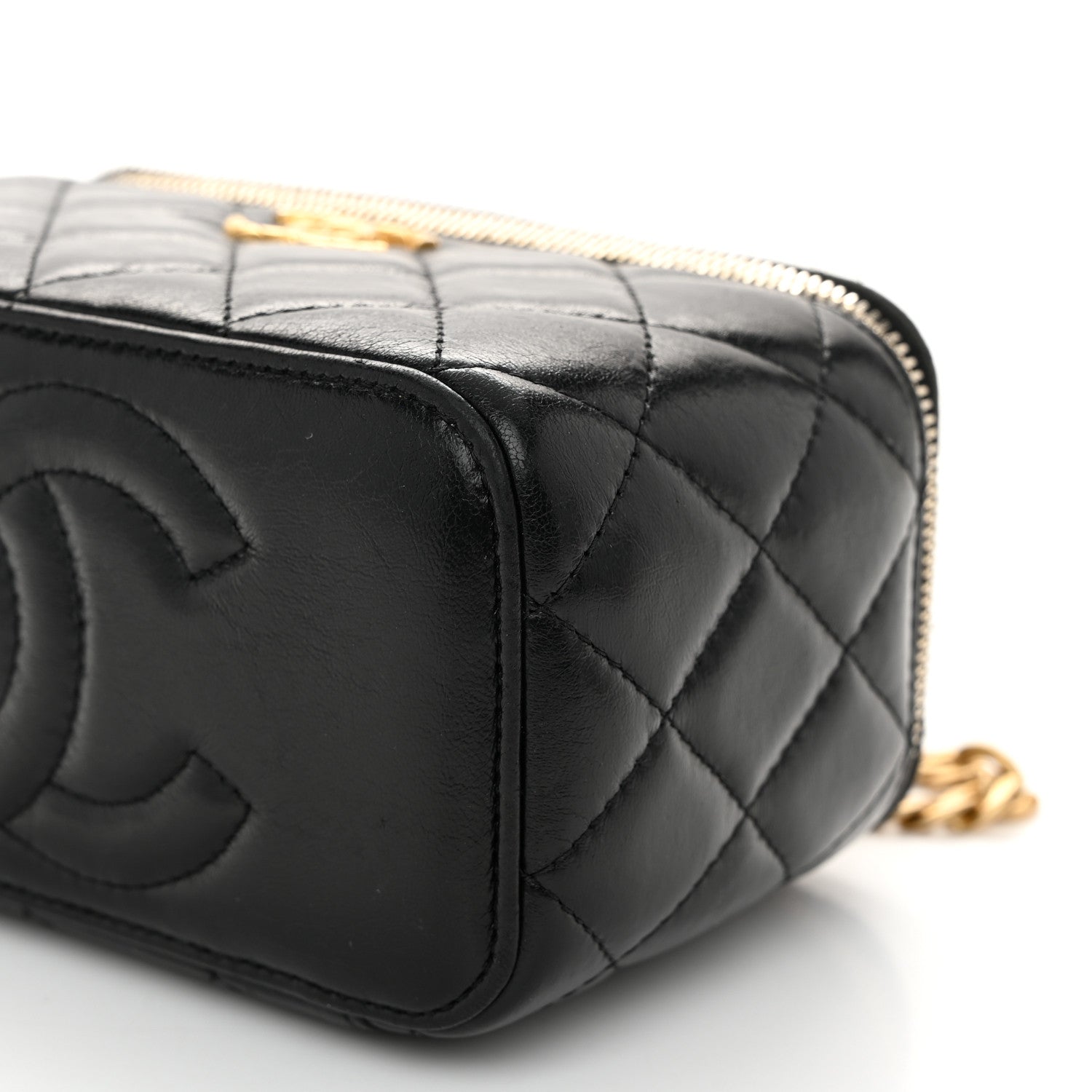 Chanel Lambskin Quilted Small Pillow Crush Vanity Case With Chain Black 10 of 13