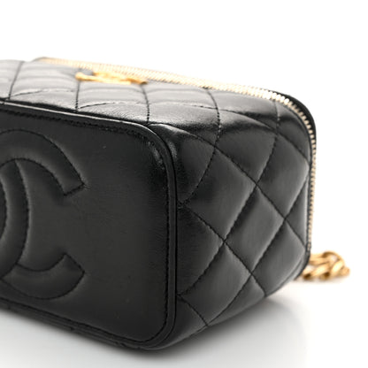 Chanel Lambskin Quilted Small Pillow Crush Vanity Case With Chain Black 10 of 13
