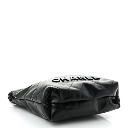 Chanel Shiny Calfskin Quilted Mini Chanel 22 So Black 4 of 10