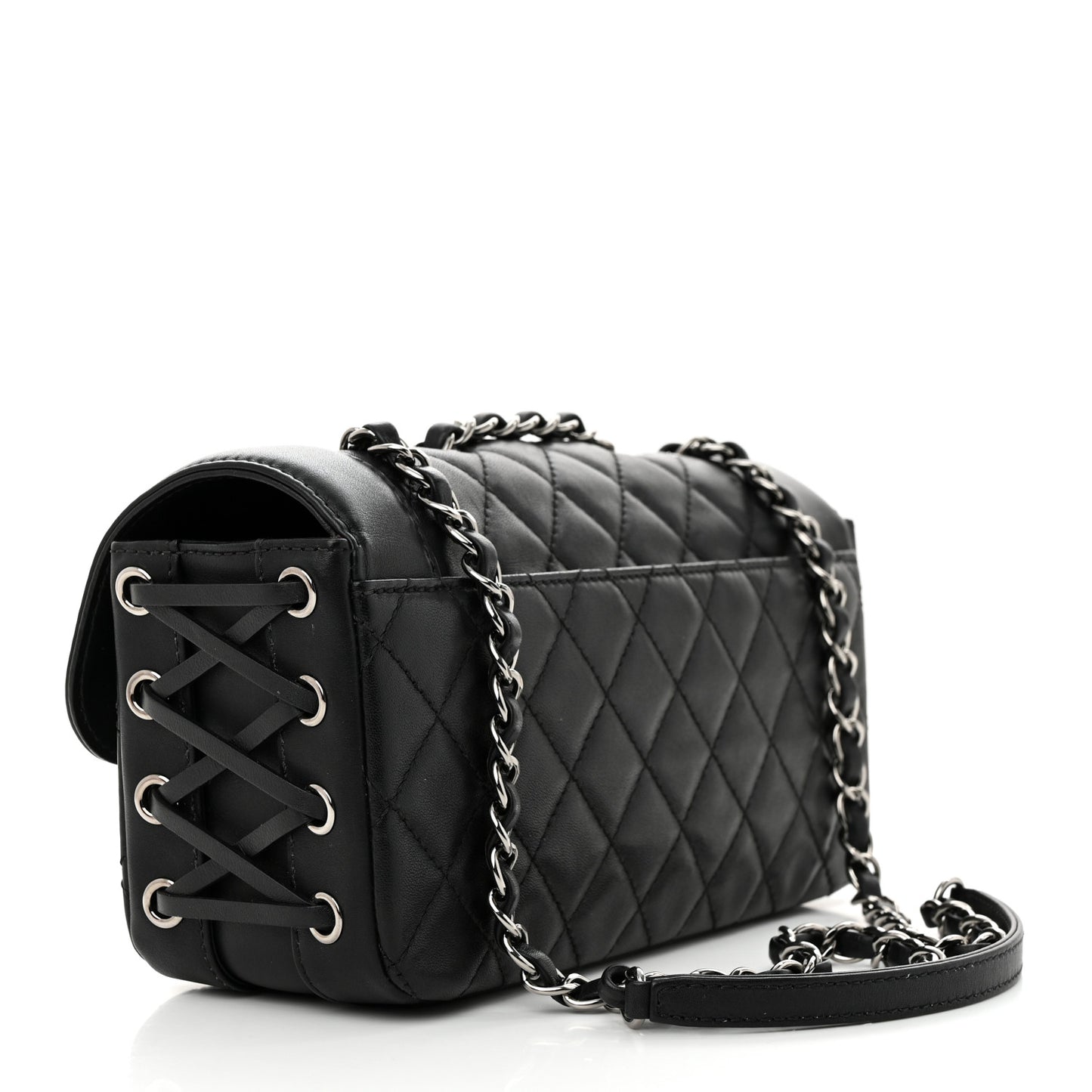 Calfskin Quilted Small Coco Corset Flap Black