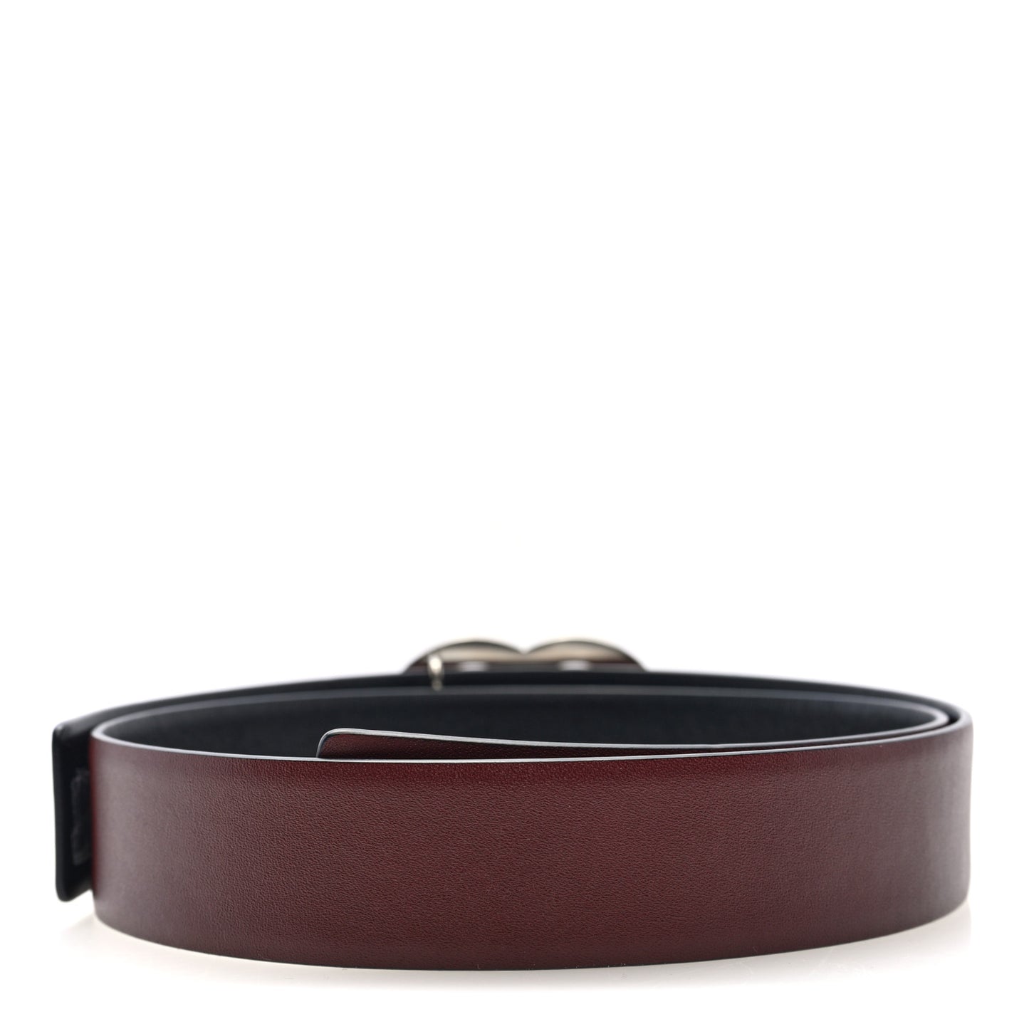 Calfskin CC Reversible Belt 70 Black Burgundy