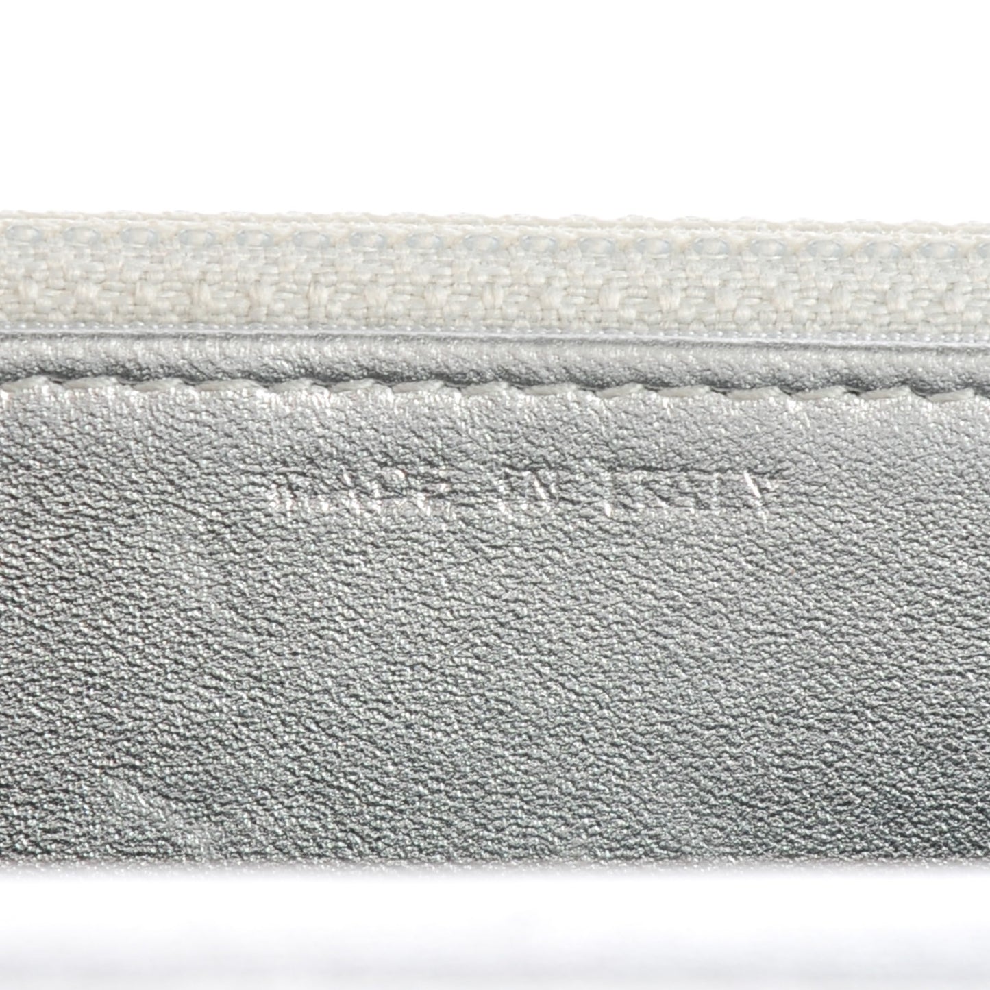 Metallic Lambskin Quilted Wallet On Chain WOC Silver