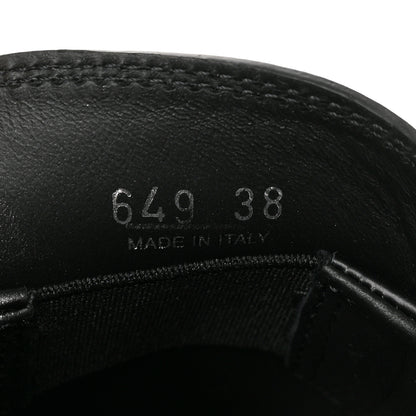 Prada Spazzolato Rois Sfumato Metal Triangle Logo Monolith 60mm Loafers 38 Black Argento 8 of 10