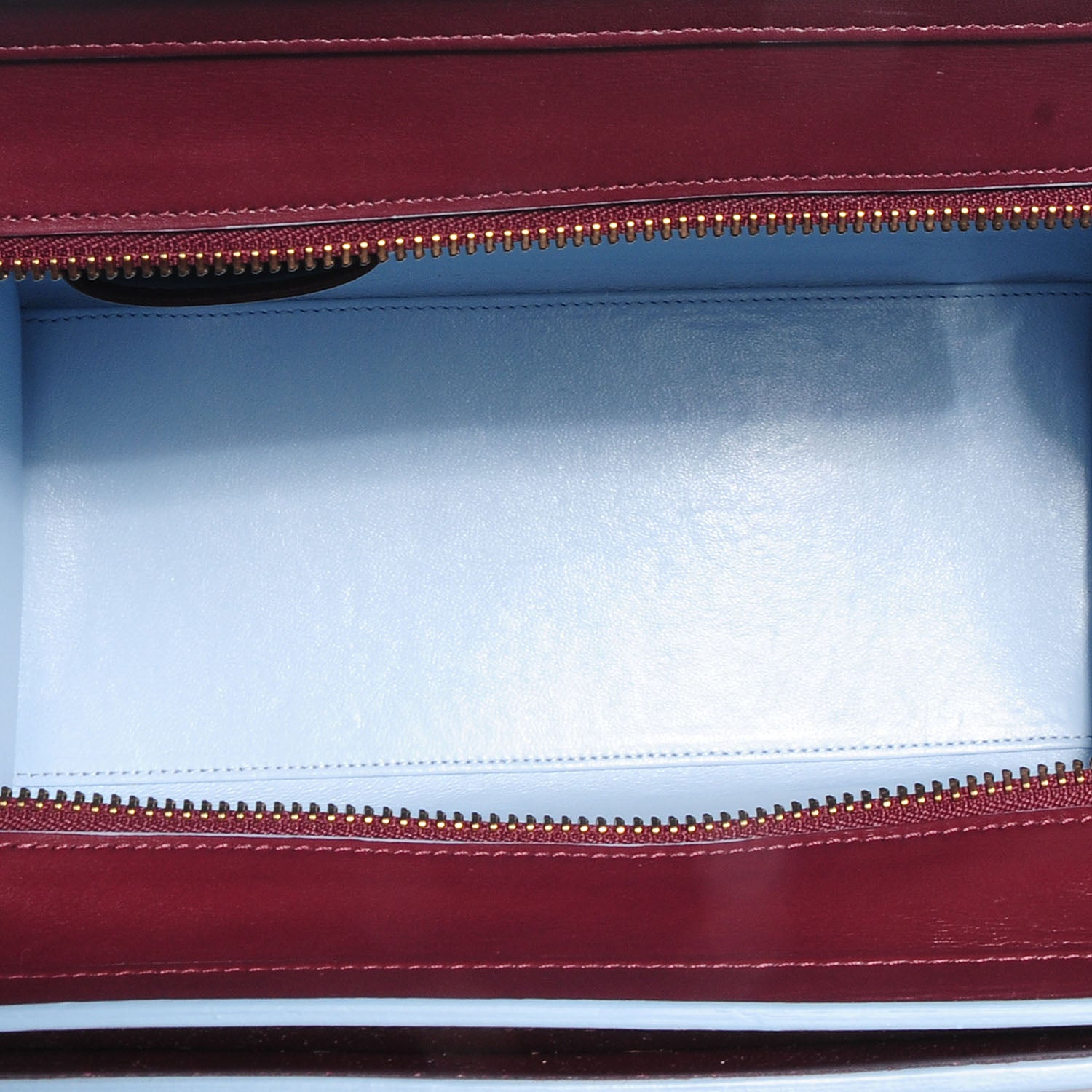 Celine Palmelato Micro Luggage Burgundy Light Blue 6 of 10
