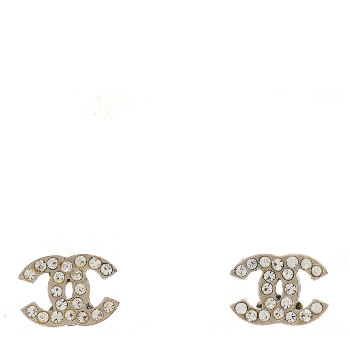 Crystal Mini CC Earrings Silver