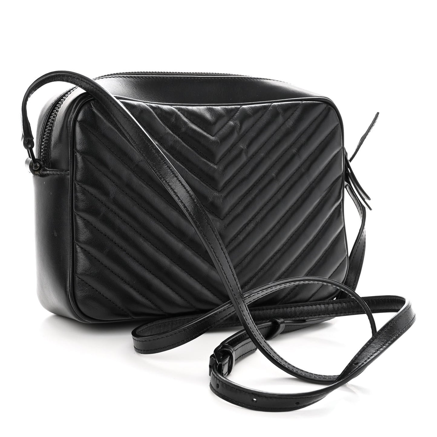 Calfskin Matelasse Monogram Monochrome Lou Camera Bag Black