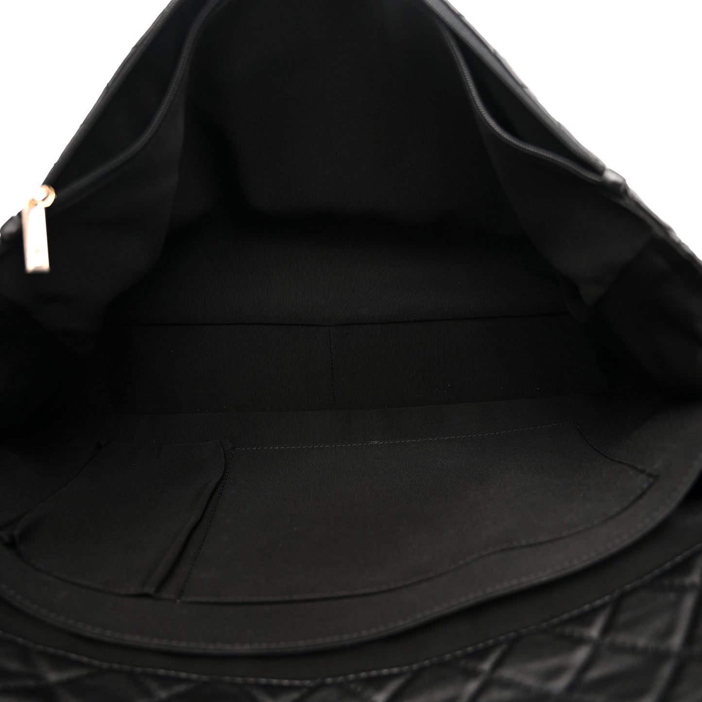 Calfskin Quilted XXL Travel Flap Bag Black
