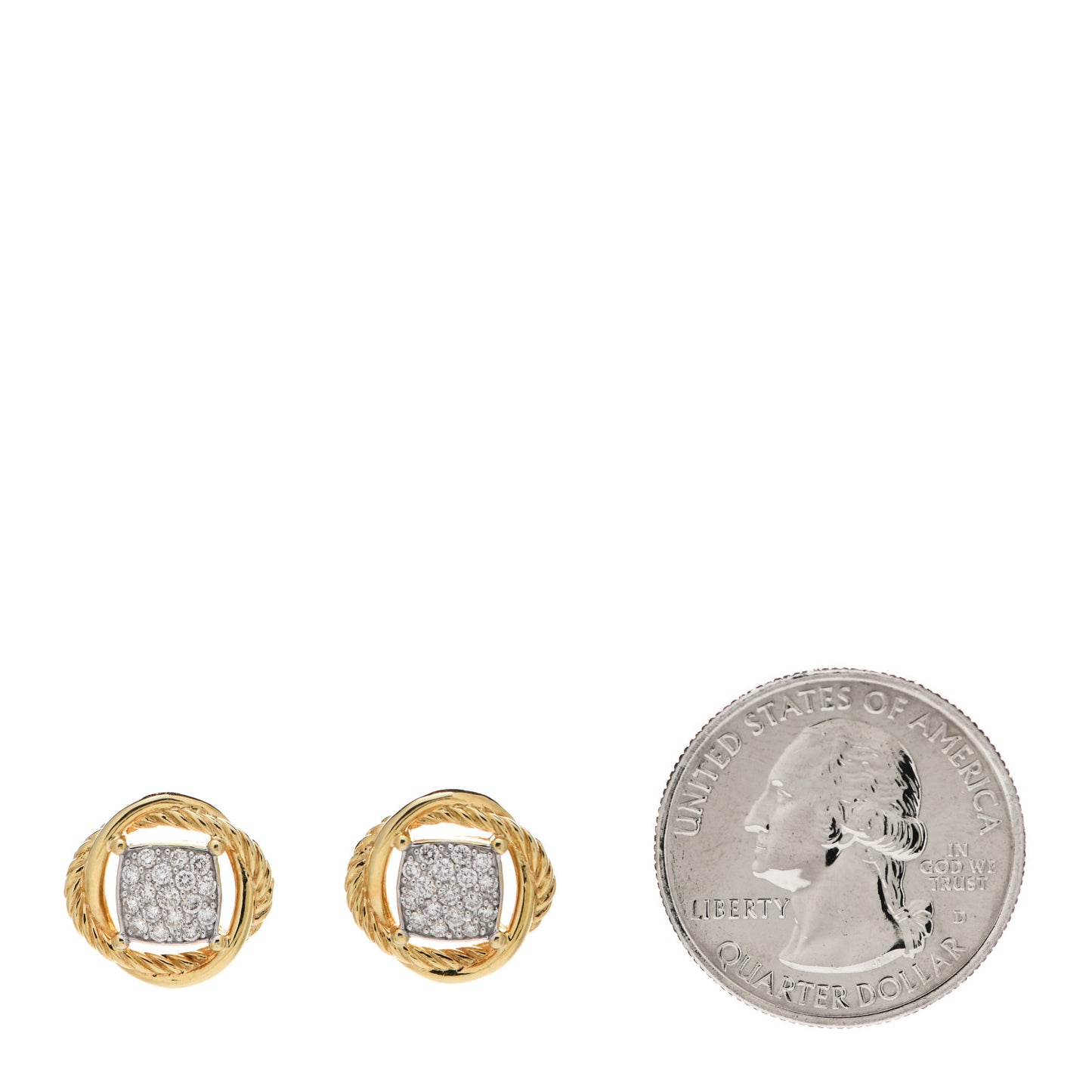18K Yellow Gold Diamond 7mm Infinity Earrings