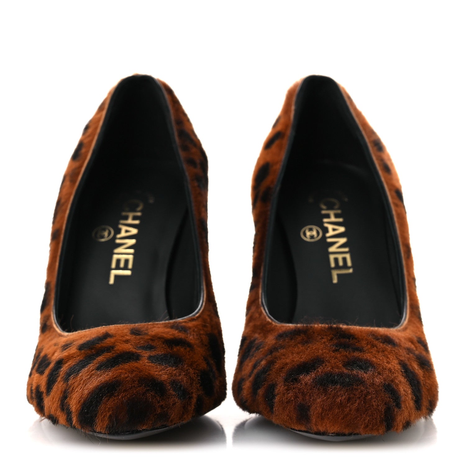 Chanel Pony Hair Lambskin Pumps 37 Brown Black 3 of 11