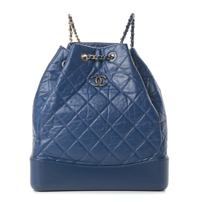 Chanel Aged Calfskin Quilted Gabrielle Backpack Blue 1 of 11