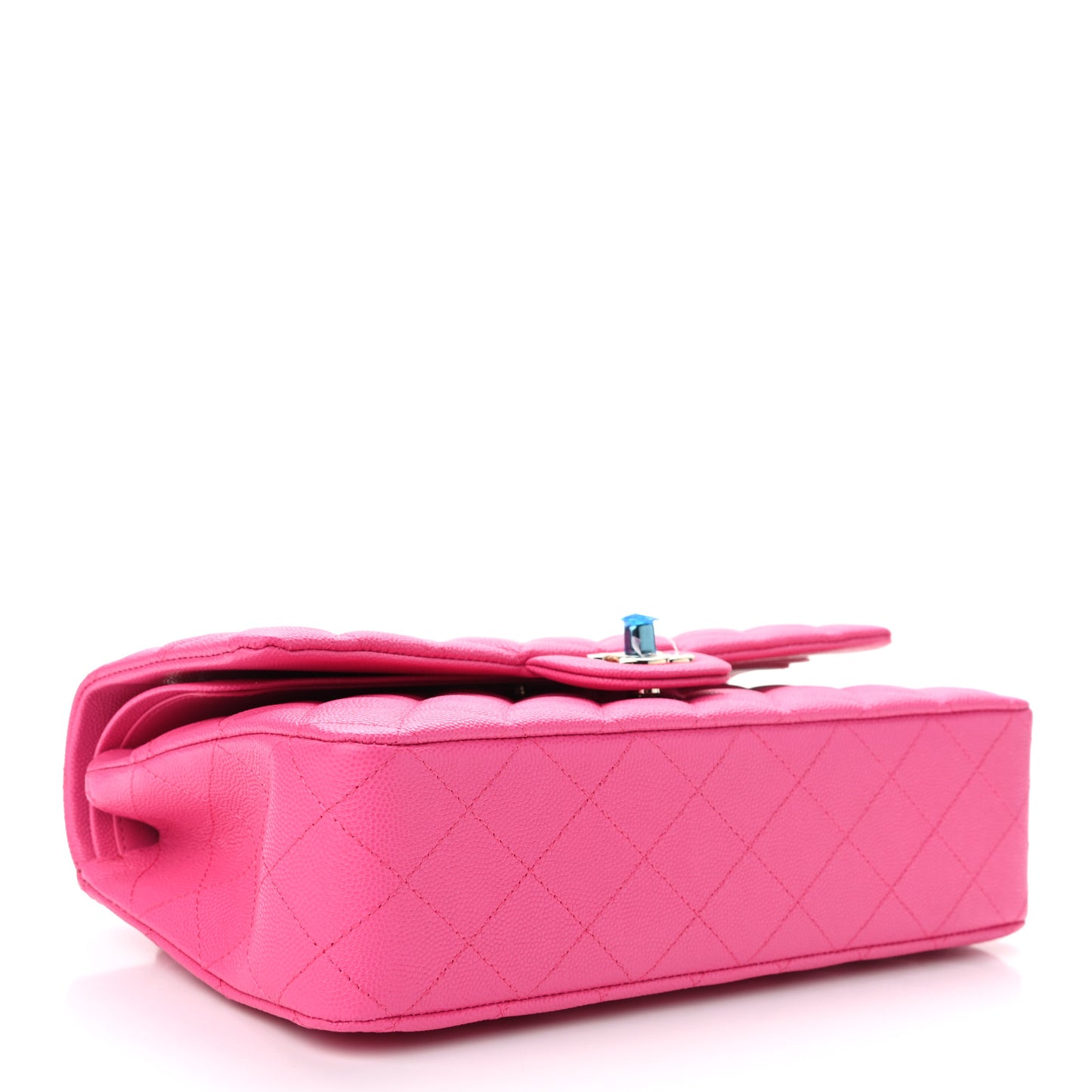 Caviar Quilted Medium Double Flap Dark Pink