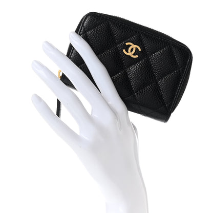 Chanel Caviar Quilted Zip Coin Purse Black 2 of 7