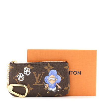 Louis Vuitton Monogram 2025 Christmas Animation Vivienne Paw Print Key Pouch Blue Frost 8 of 8