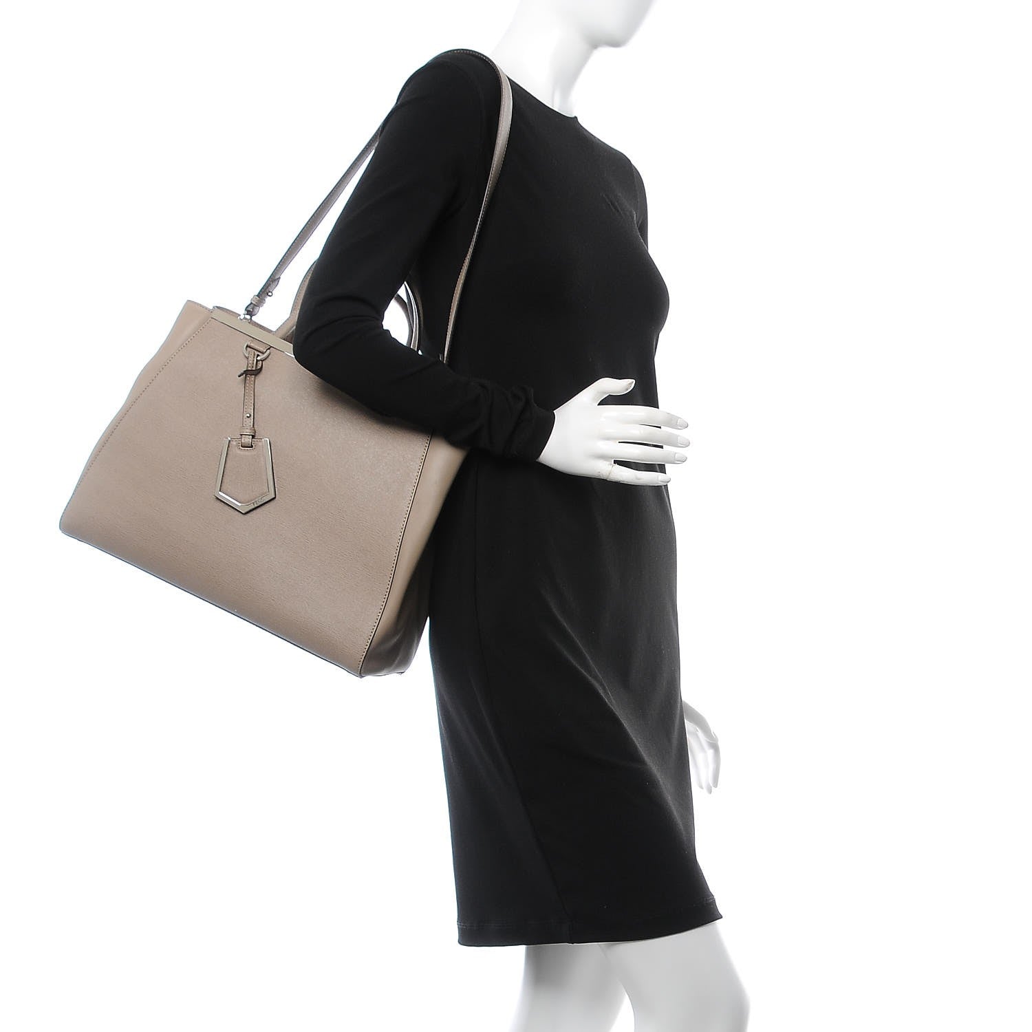 Fendi Vitello Elite Regular 2Jours Tote Tortora 3 of 9