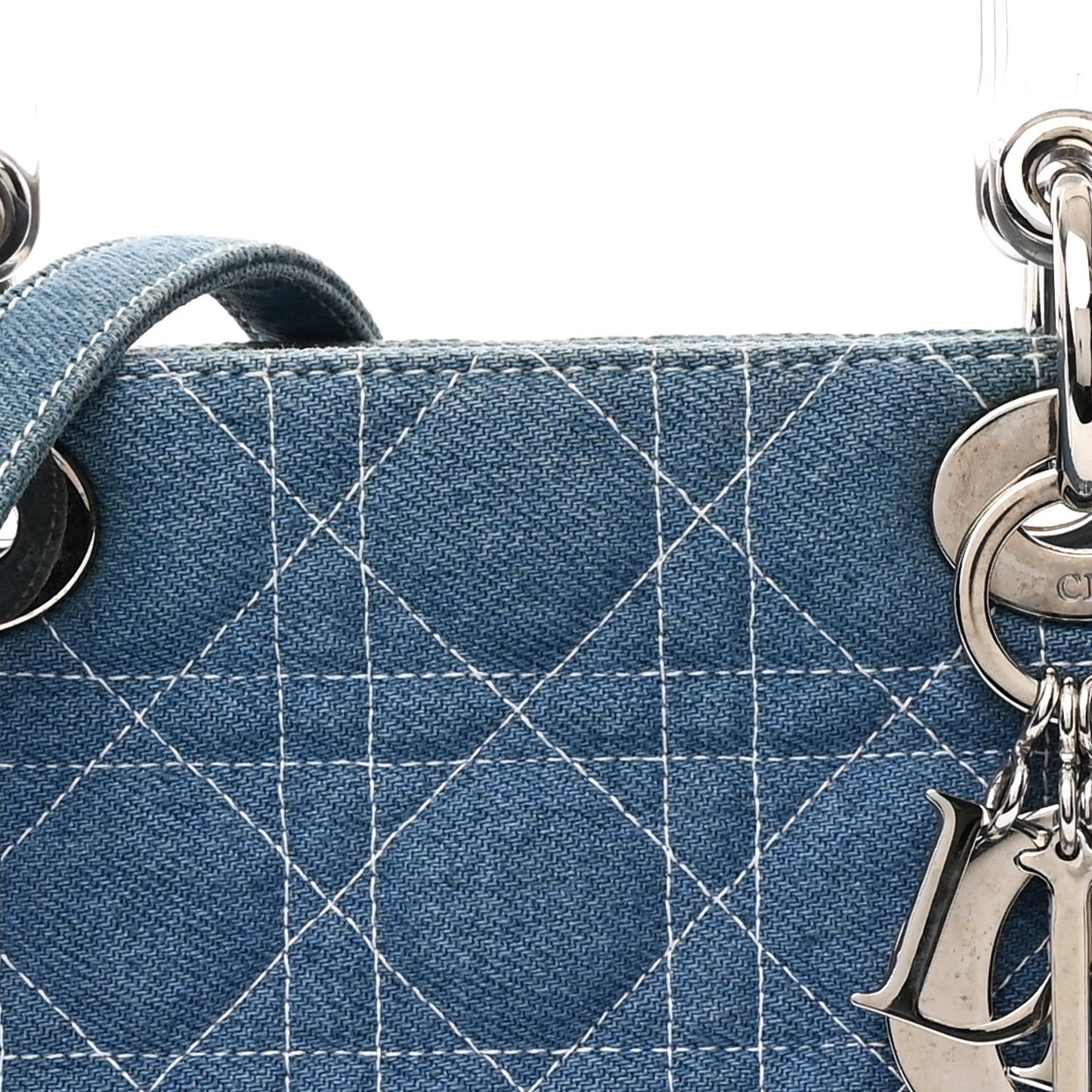 Denim Cannage Medium Lady Dior Blue