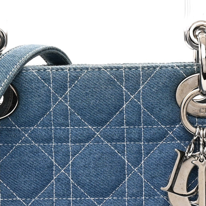 Christian Dior Denim Cannage Medium Lady Dior Blue 8 of 12