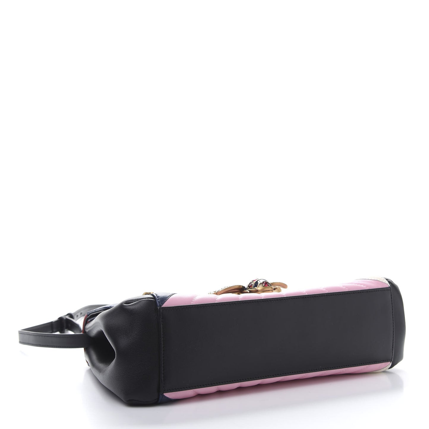 Calfskin Bamboo Trapuntata Queen Margaret Top Handle Bag Blue Agata Hibiscus Red Mystic White Sugar Pink