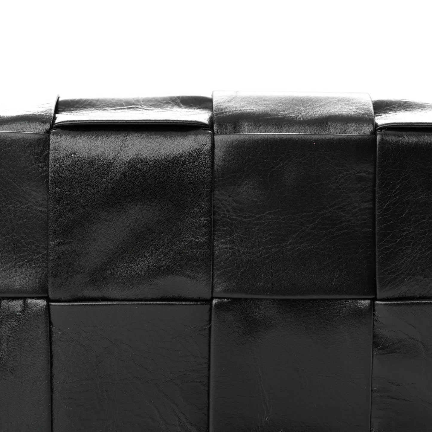 Paper Calfskin Intrecciato Cassette Belt Bag Black