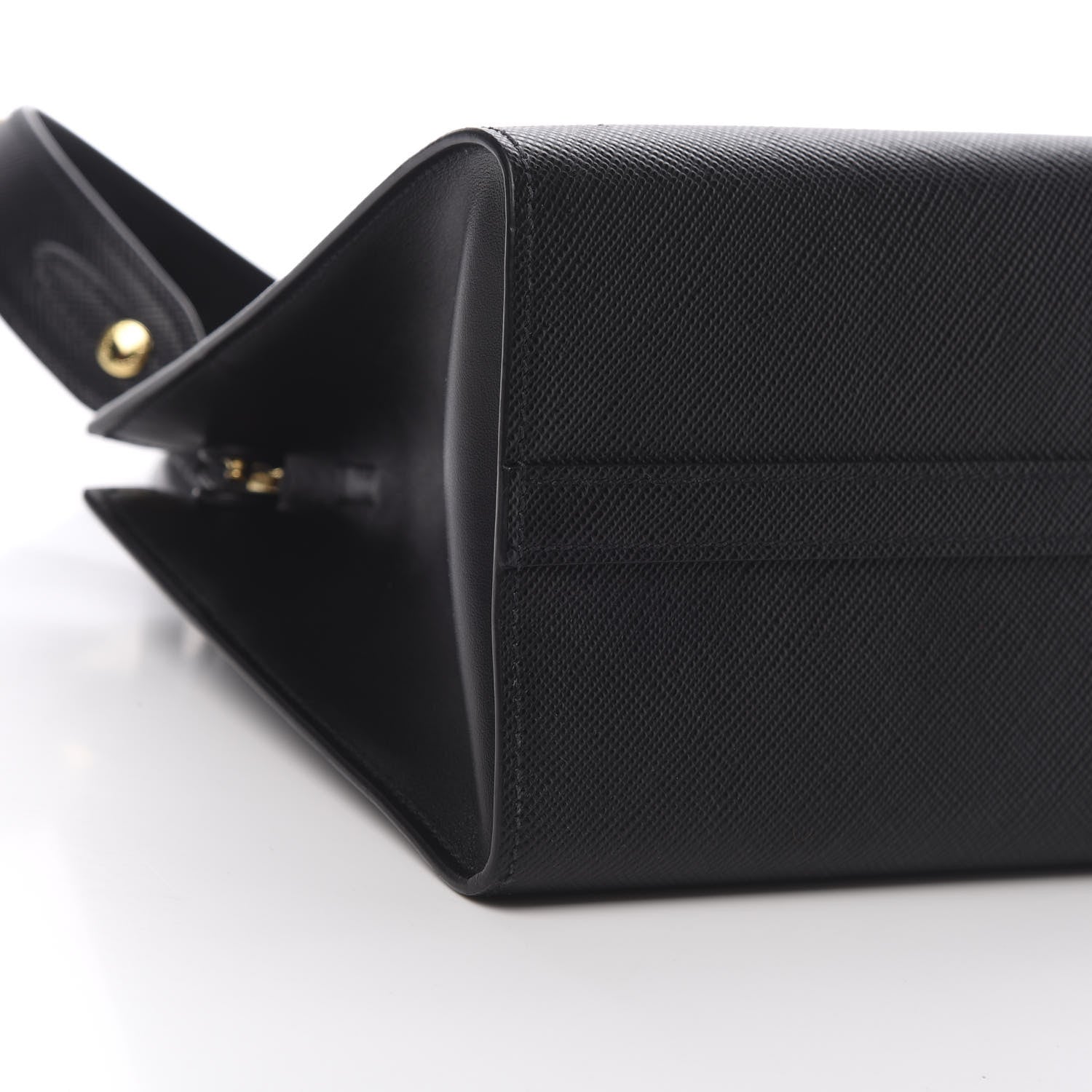 Prada Saffiano Cuir Calfskin Small Monochrome Top Handle Tote Black 10 of 11