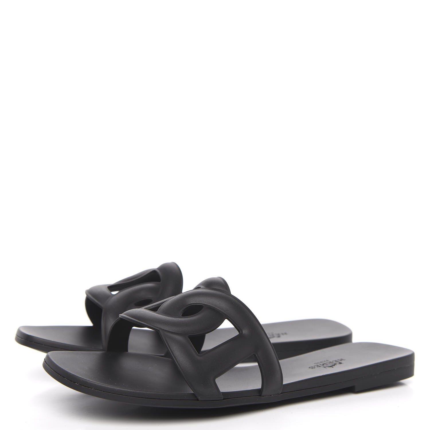 Hermes Rubber Aloha Sandals 39 Black 3 of 8