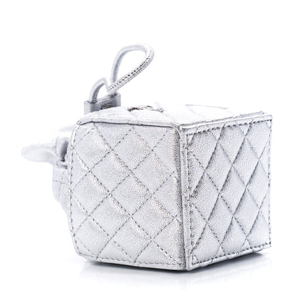 Chanel Metallic Caviar Quilted Mini Drawstring Bucket Bag Silver 4 of 12