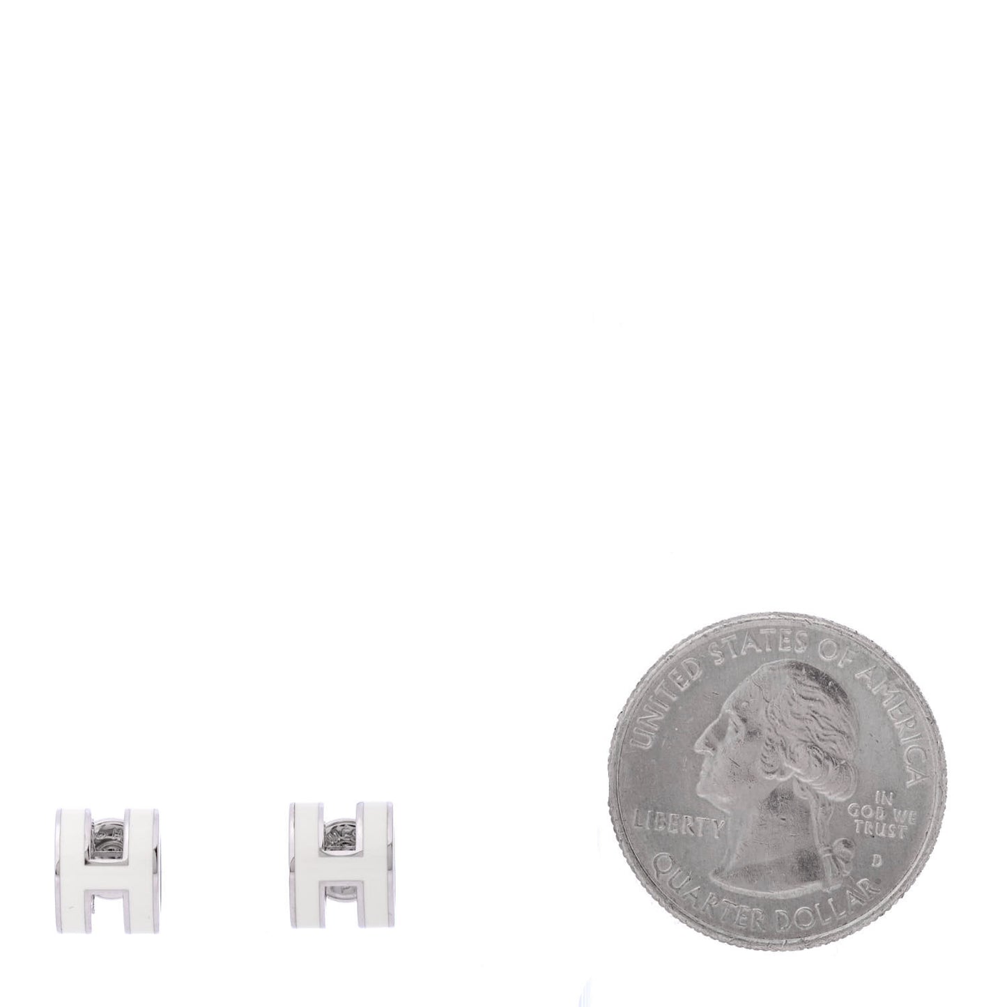 Palladium Lacquered Pop H Earrings White