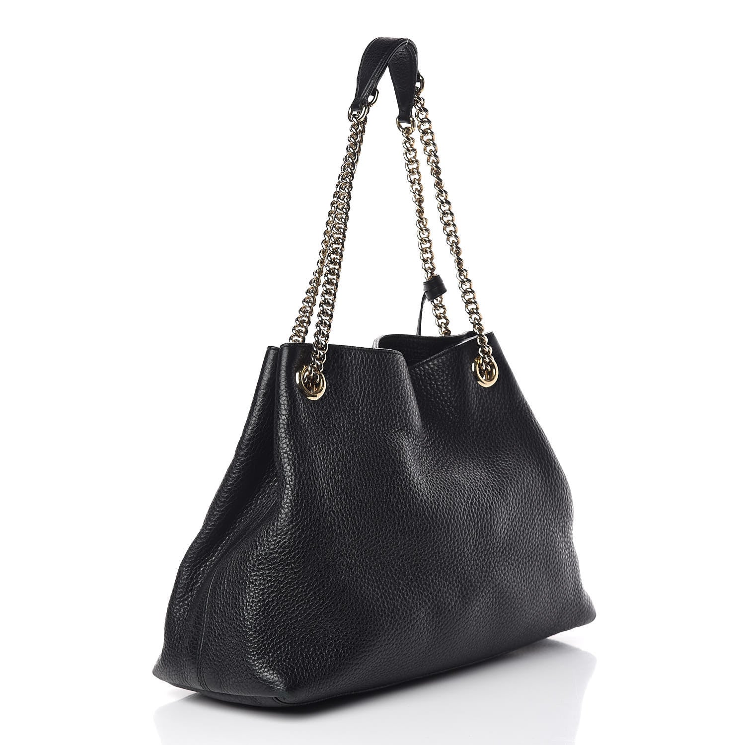 Gucci Pebbled Calfskin Medium Soho Chain Shoulder Bag Black 3 of 15