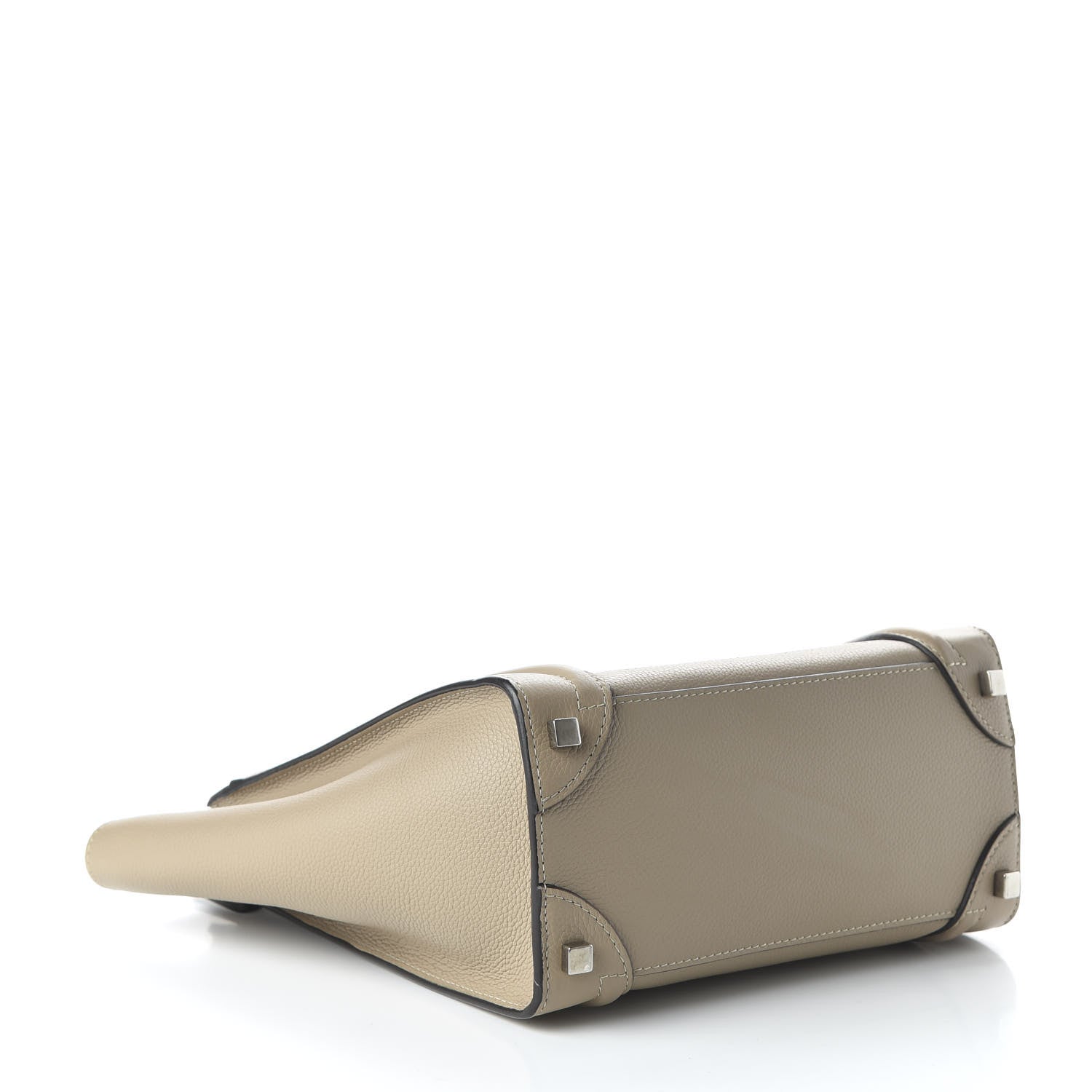 Celine Drummed Calfskin Micro Luggage Dune 4 of 9