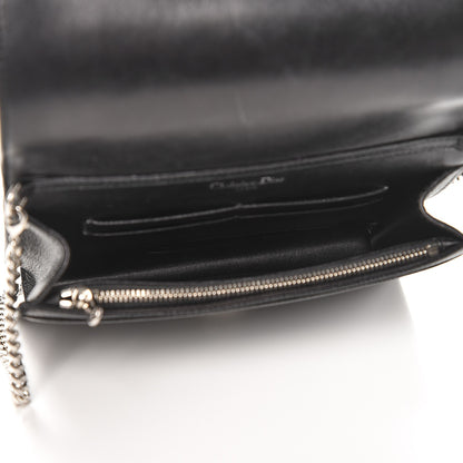 Christian Dior Grained Calfskin Diorama Wallet on Chain Pouch Black 5 of 6