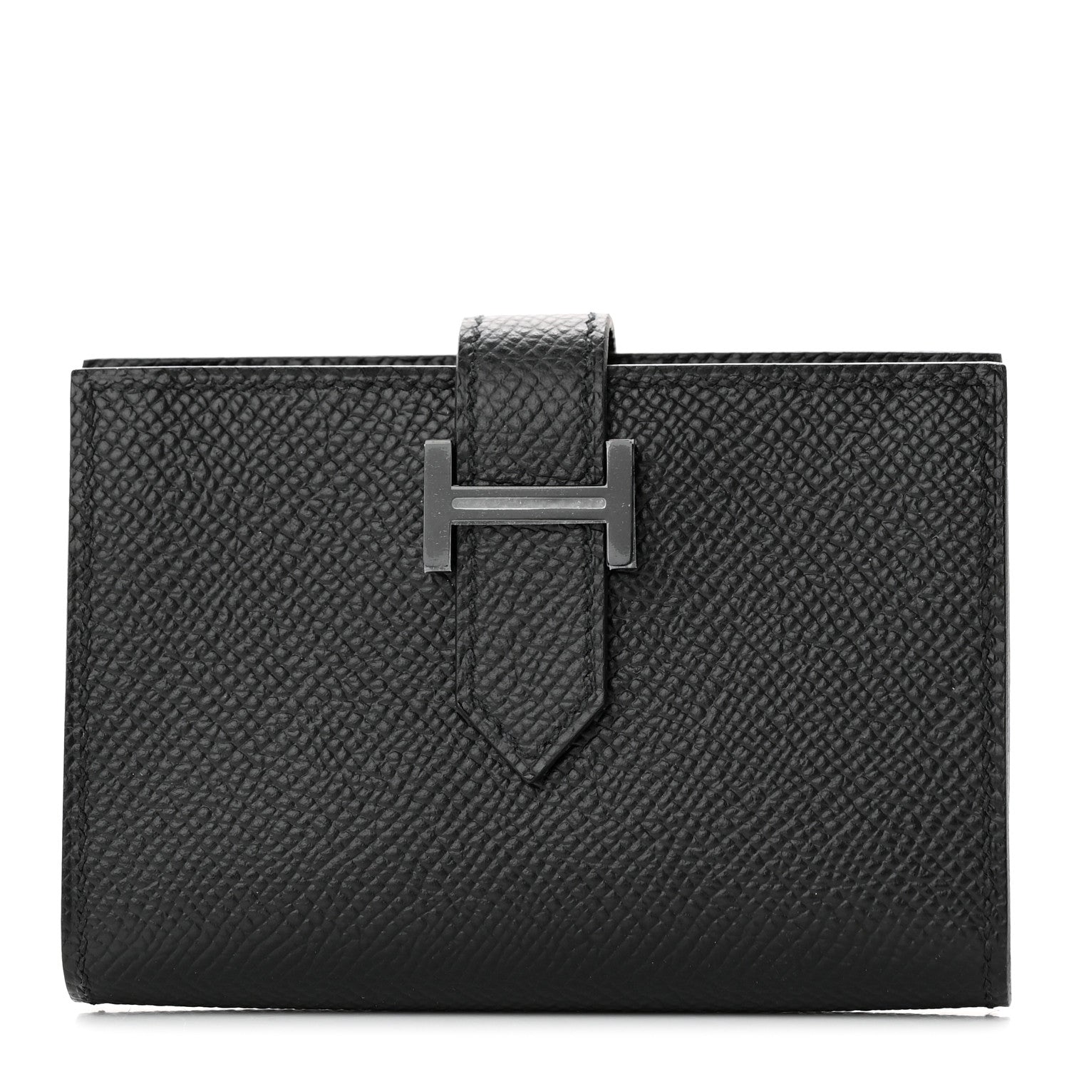 Hermes Epsom Monochrome Bearn Card Holder Wallet Black 1 of 8