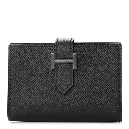 Hermes Epsom Monochrome Bearn Card Holder Wallet Black 1 of 8