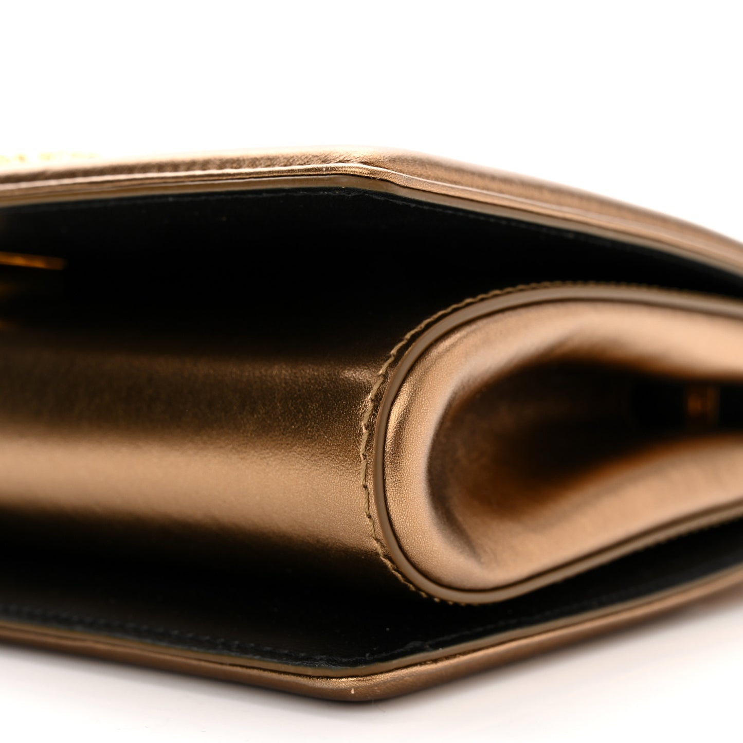 Metallic Calfskin Medium Devotion Crossbody Bag Gold