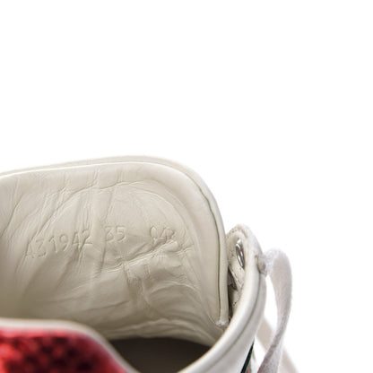 Gucci Calfskin Ayers Bee Embroidered Womens Ace Sneakers 35 White Green 11 of 12
