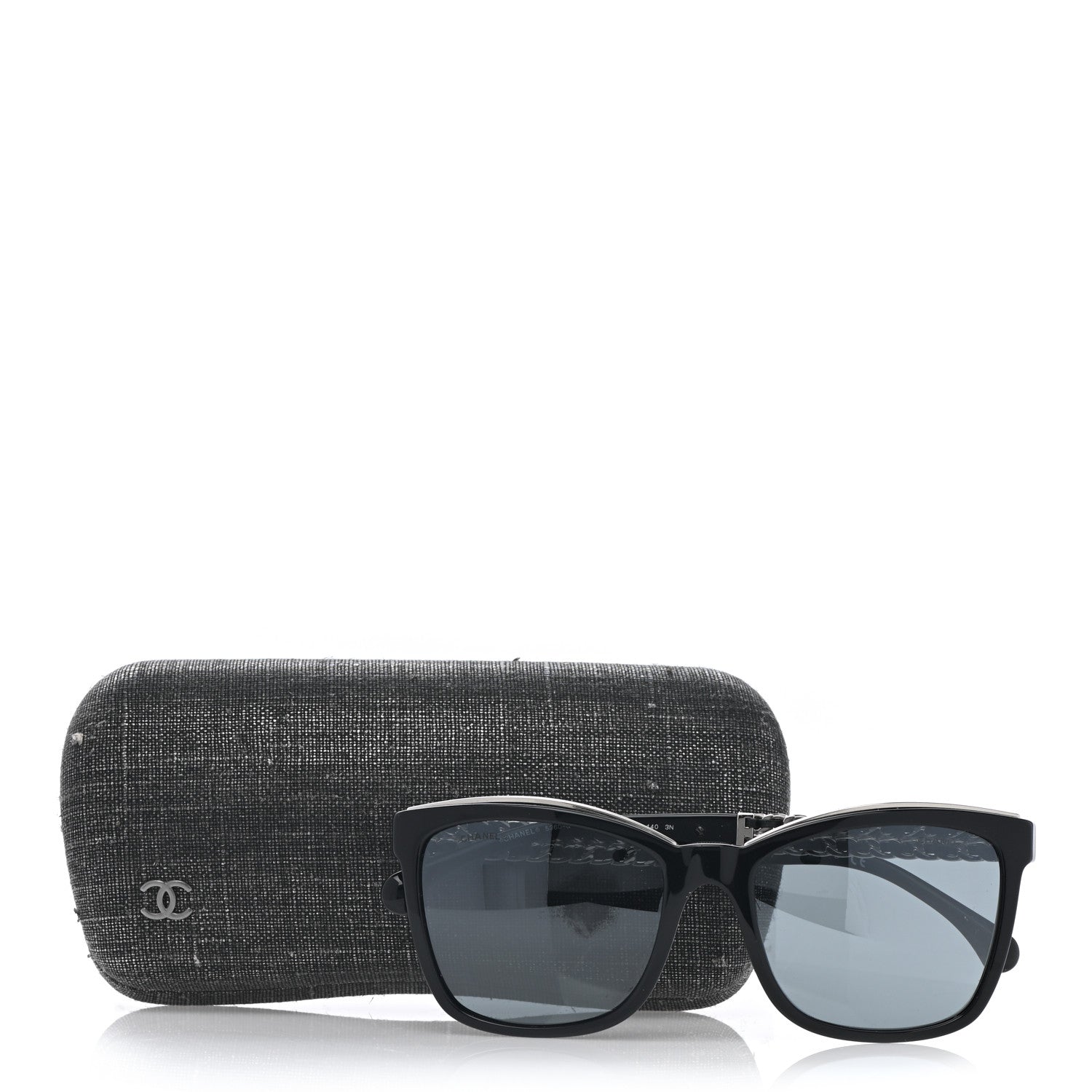 Chanel Calfskin Square Chain Sunglasses 5360-Q-A Black 9 of 9