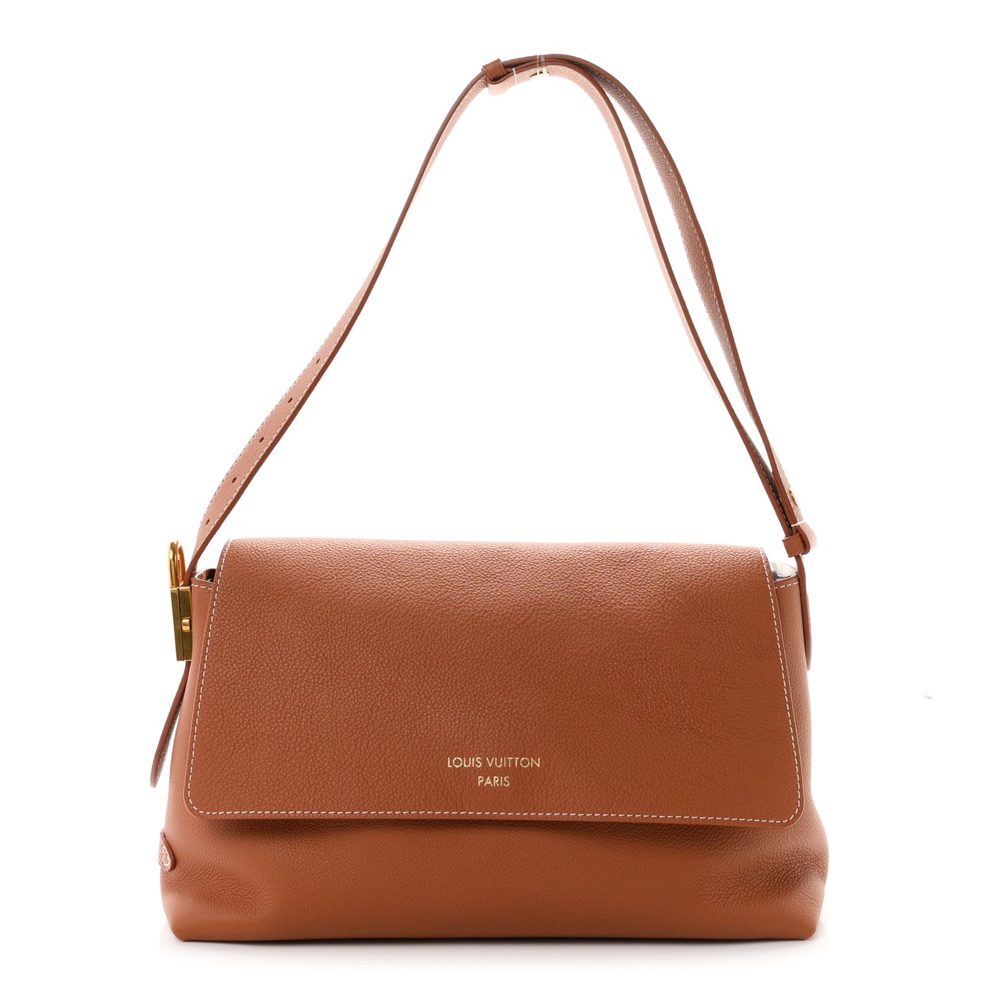Grained Calfskin Low Key Messenger Cognac