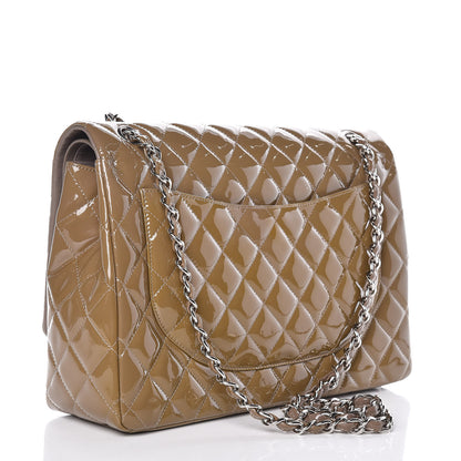 Chanel Patent Calfskin Quilted Maxi Double Flap Grey 3 of 12