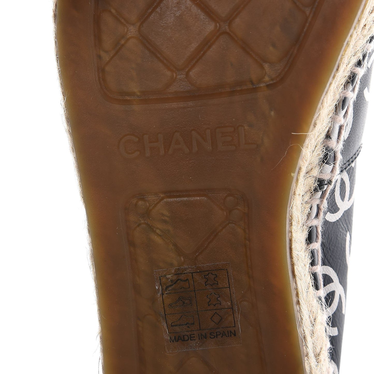 Lambskin Printed CC Espadrilles 38 Black White