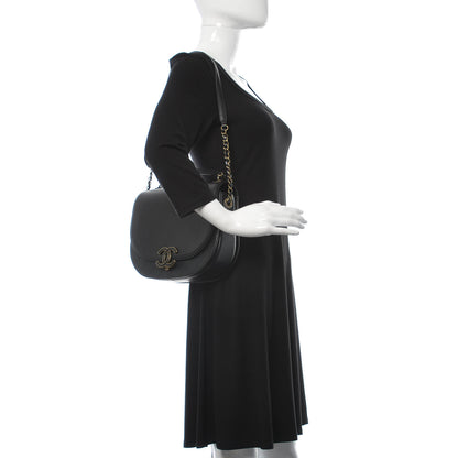 Chanel Shiny Calfskin Goatskin Quilted Medium Coco Curve Messenger Flap Black 2 of 10