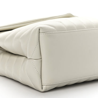 Saint Laurent Calfskin Y Quilted Monogram Medium Loulou Chain Satchel Ivory 8 of 12