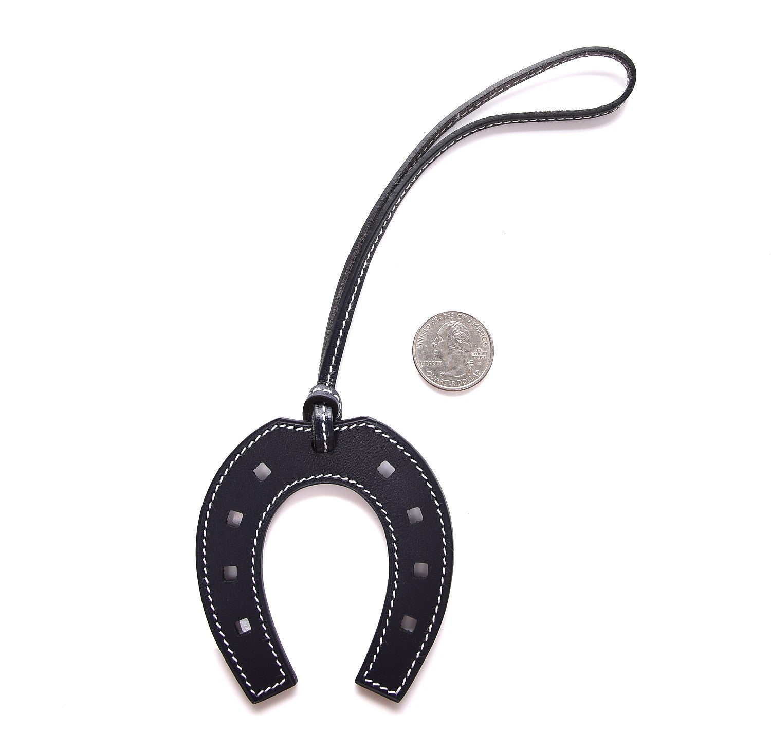 Hermes Vache Hunter Paddock Horseshoe Bag Charm Bleu Indigo 2 of 5