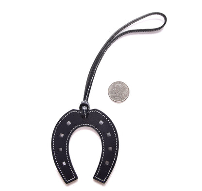 Hermes Vache Hunter Paddock Horseshoe Bag Charm Bleu Indigo 2 of 5