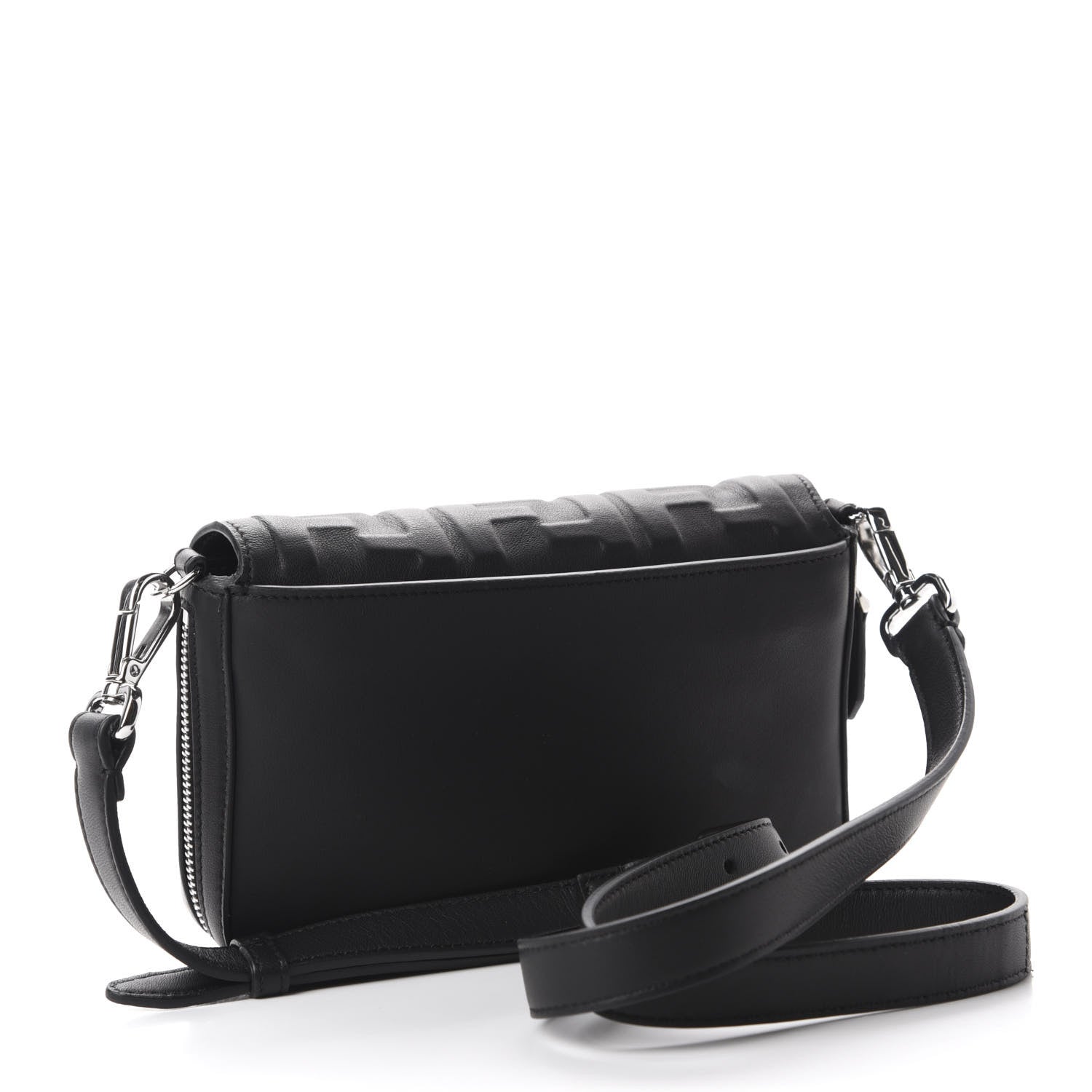 Fendi Nappa FF 1974 Embossed Mini Expandable Flap Bag Black 3 of 10
