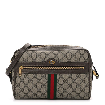 Gucci GG Supreme Monogram Web Small Ophidia Shoulder Bag Brown 1 of 9