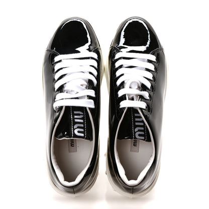 Miu Miu Patent Crystal Sneakers 39.5 Black 2 of 8