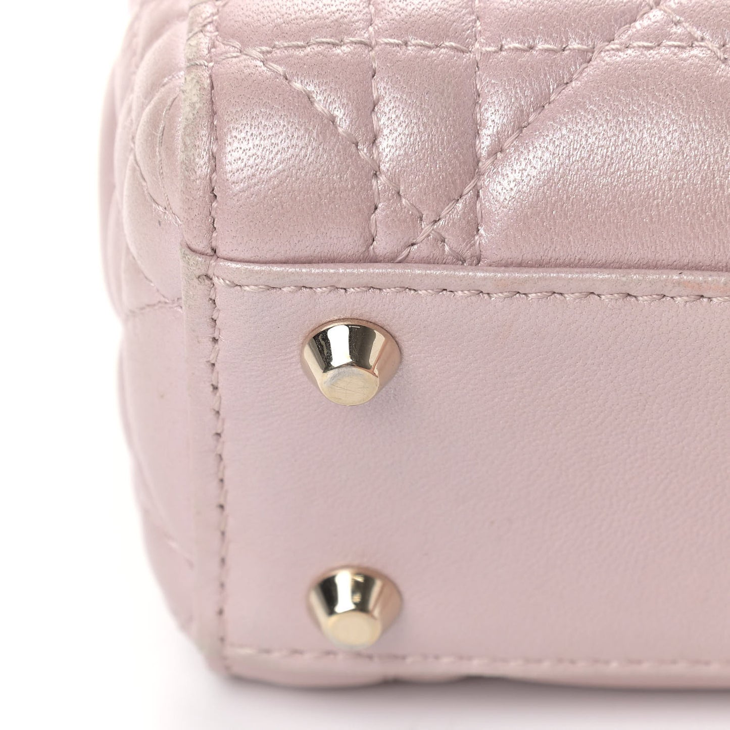 Metallic Lambskin Cannage Mini Lady Dior Lotus