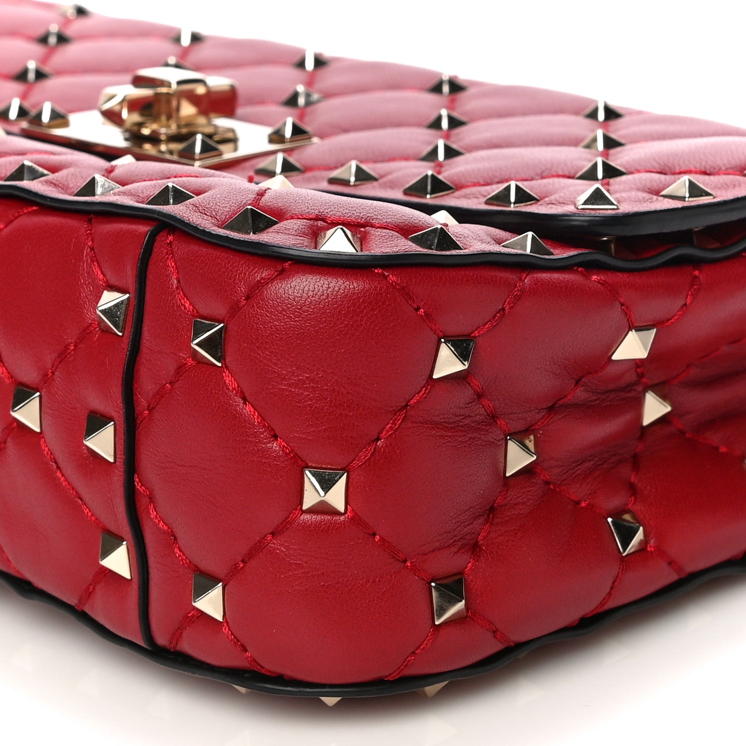 Valentino Garavani Nappa Small Rockstud Spike Shoulder Bag Rosso Valentino 5 of 14