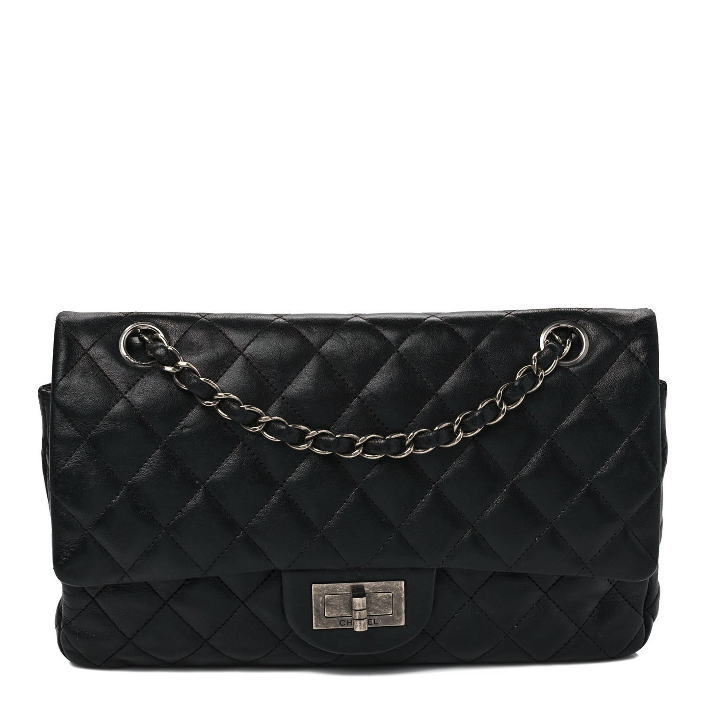 Lambskin Quilted Medium Hybrid Reissue Flap Black
