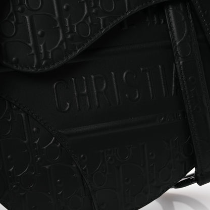 Christian Dior Calfskin Embossed Oblique Saddle Bag With Strap Black 8 of 10