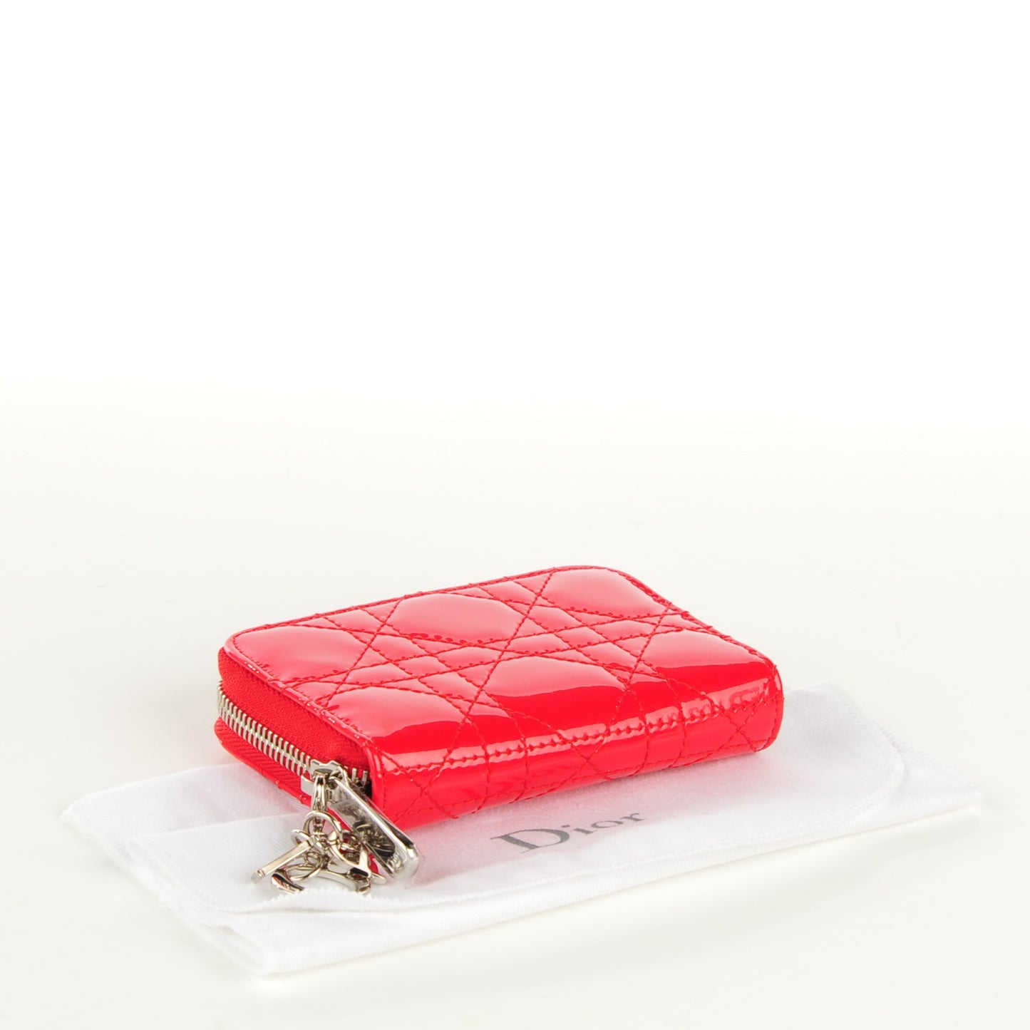 Patent Cannage Zip Coin Purse Rouge