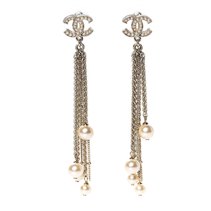 Chanel Pearl CC Drop Earrings Gold 1 of 5